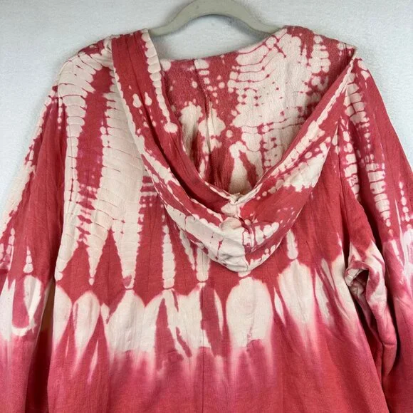 NWT LIVI by Lane Bryant Sweater 22/24 Tie Dye Hood Athleisure Lounge Beach 3X - Picture 9 of 12